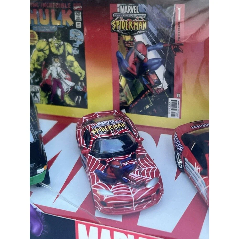2002 Johnny Lightning Marvel Character Cars 3-Pack Spider-Man Hulk Wolverine